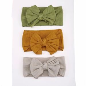 Baby Girl 3 piece Bow Knot Hair Band Baby Soft Fabric Headband
